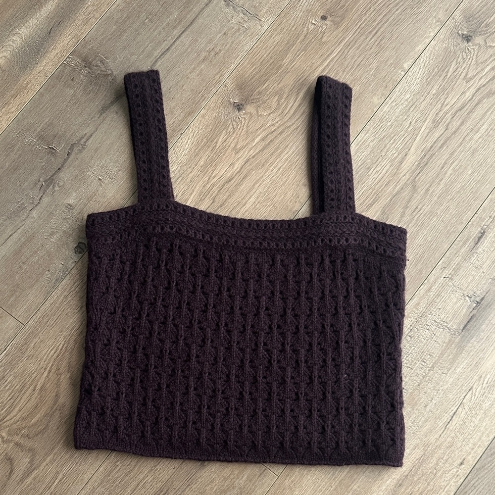 Vince Dark Brown Knit Top L